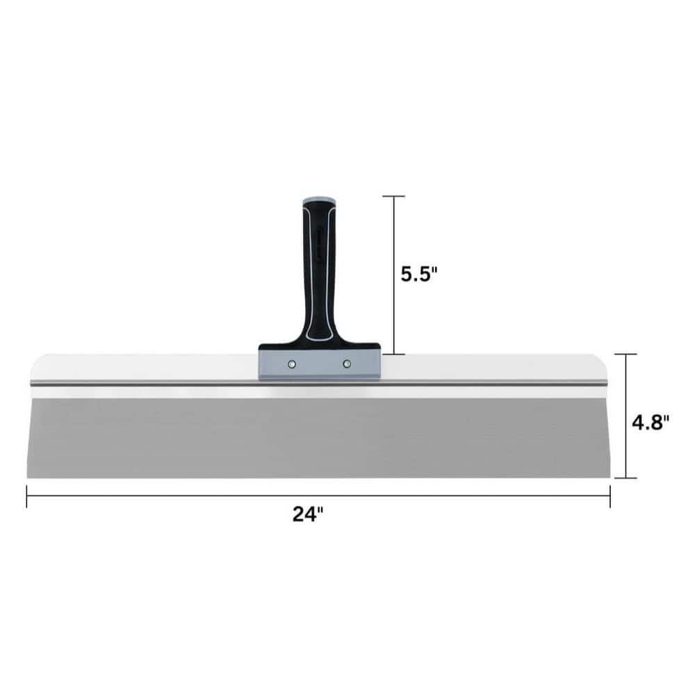 Laybus Black Stainless Steel 24 in. Drywall Taping Knife Threaded End Can be Attached to Extension Pole for Skimming Ceilings (2)