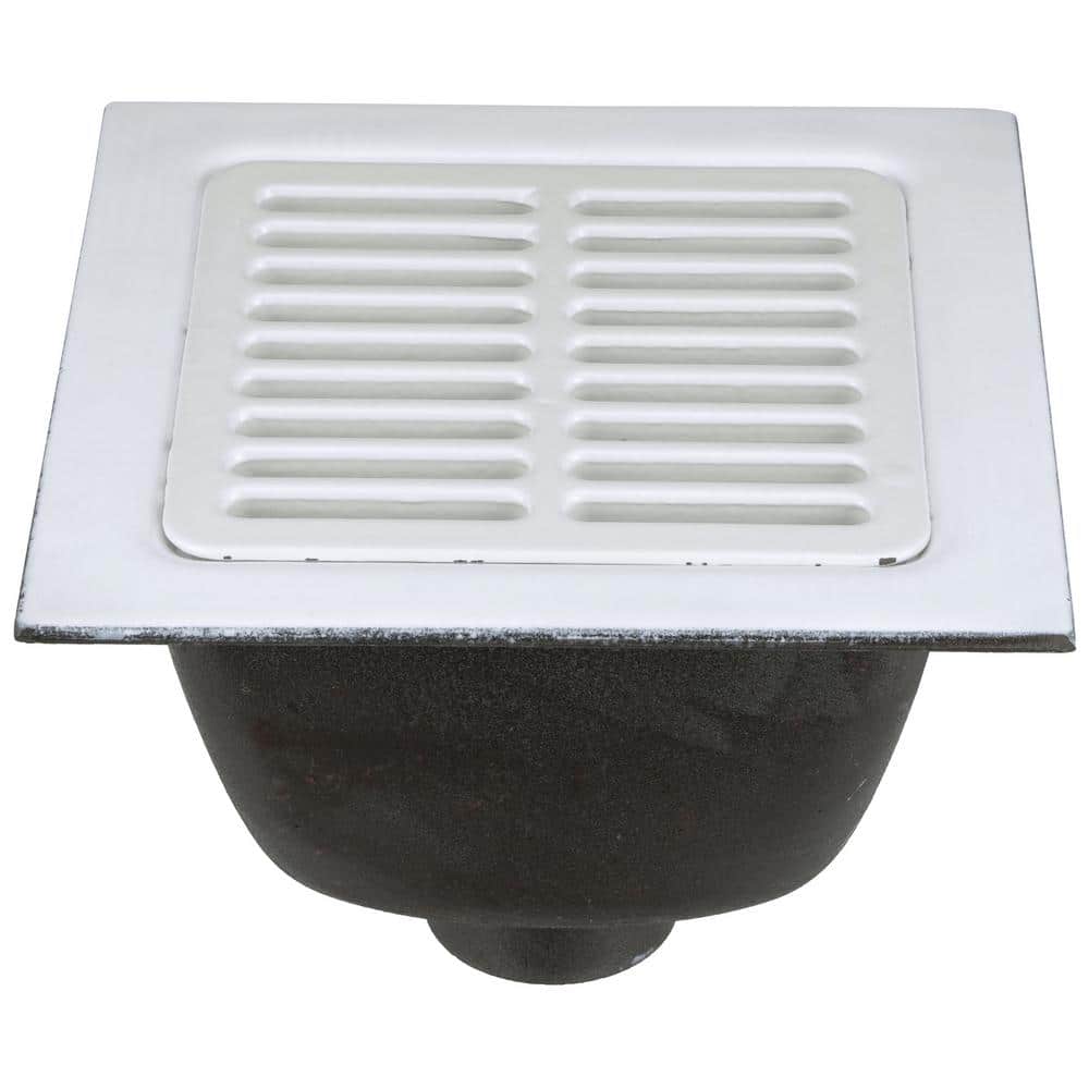 Zurn 12 in. x 12 in. Acid Resisting Enamel Coated Floor Sink with 3 in. No-Hub Connection and 6 in. Sump Depth (1)