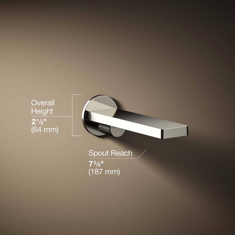 KOHLER Composed Wall-Mount Bath Spout, Vibrant Polished Nickel (3)