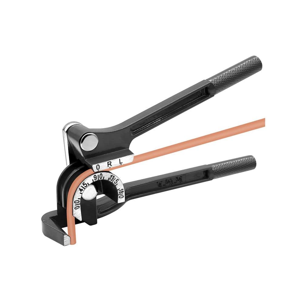 Yichuhaoxi 1/4 in. 5/16 in. 3/8 in. Tube Bender 180° 3-in-1 Manual Tubing Bender for Copper Brass Aluminum Pipes Black (1)