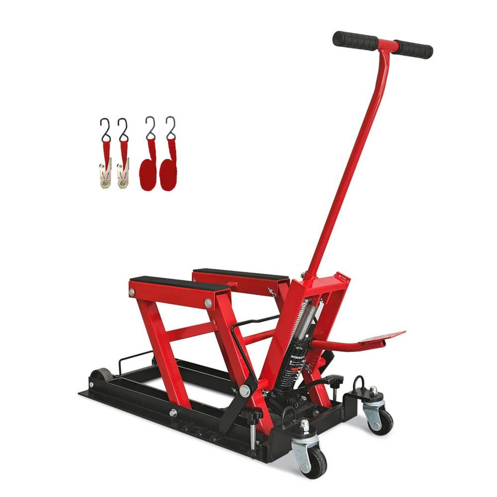 maocao hoom Hydraulic Motorcycle Lift Jack, 1500 lbs. Capacity, ATV Scissor Lift Jack Portable Motorcycle Lift Table with 4-Casters (1)