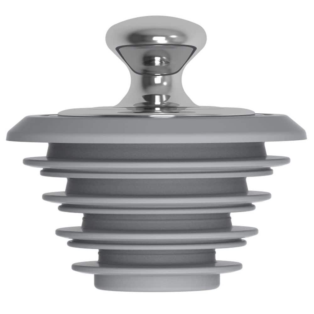 Wudkey 1-Piece Universal Bathtub and Sink Drain Stopper with High-Quality Silicone and Metal Construction in Gray (1)