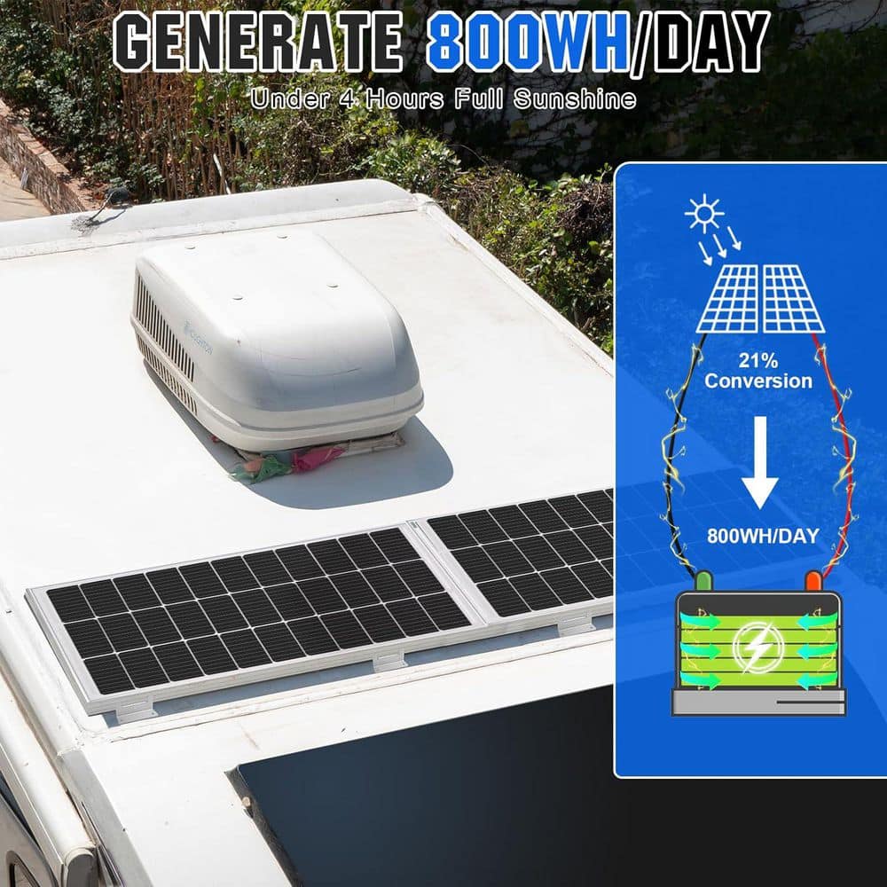 Vrbgify 200W 12V/24V Solar Panel Kit with Monocrystalline Panels and 30A Charge Controller (2)