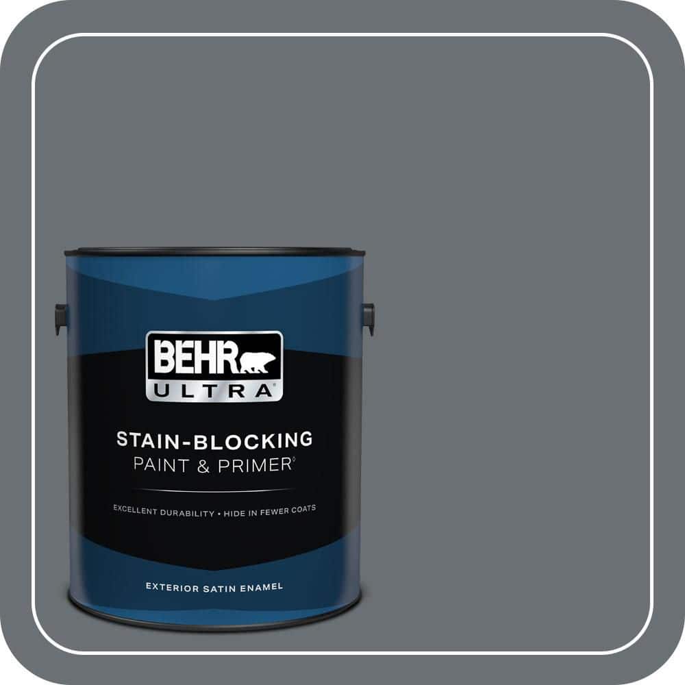 BEHR ULTRA 1 gal. #QE-61 Rich Pewter Satin Enamel Exterior Paint & Primer