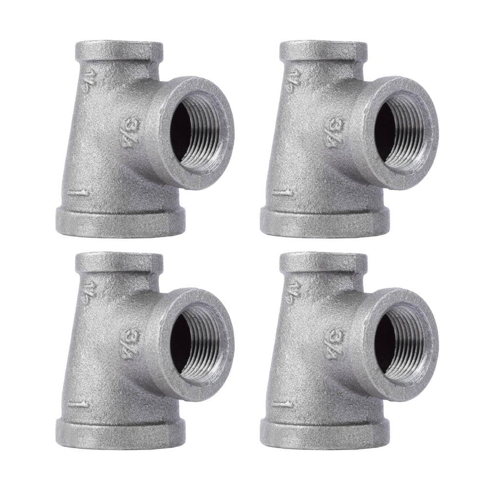 PIPE DECOR 1 in. 1 in. 3/4 in. Black Iron FPT FPT FPT Reducing Tee Fitting (1)