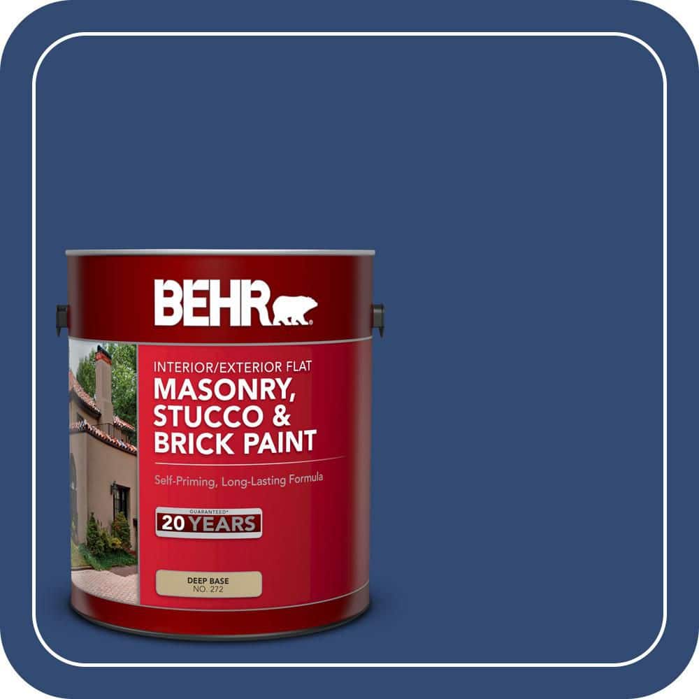 BEHR 1 gal. #S-H-580 Navy Blue Flat Interior/Exterior Masonry, Stucco and Brick Paint