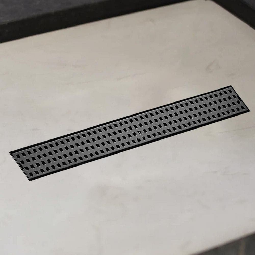 Satico 24 in. Linear Grid Shower Drain with Leveling Feet in Matte Black (1)