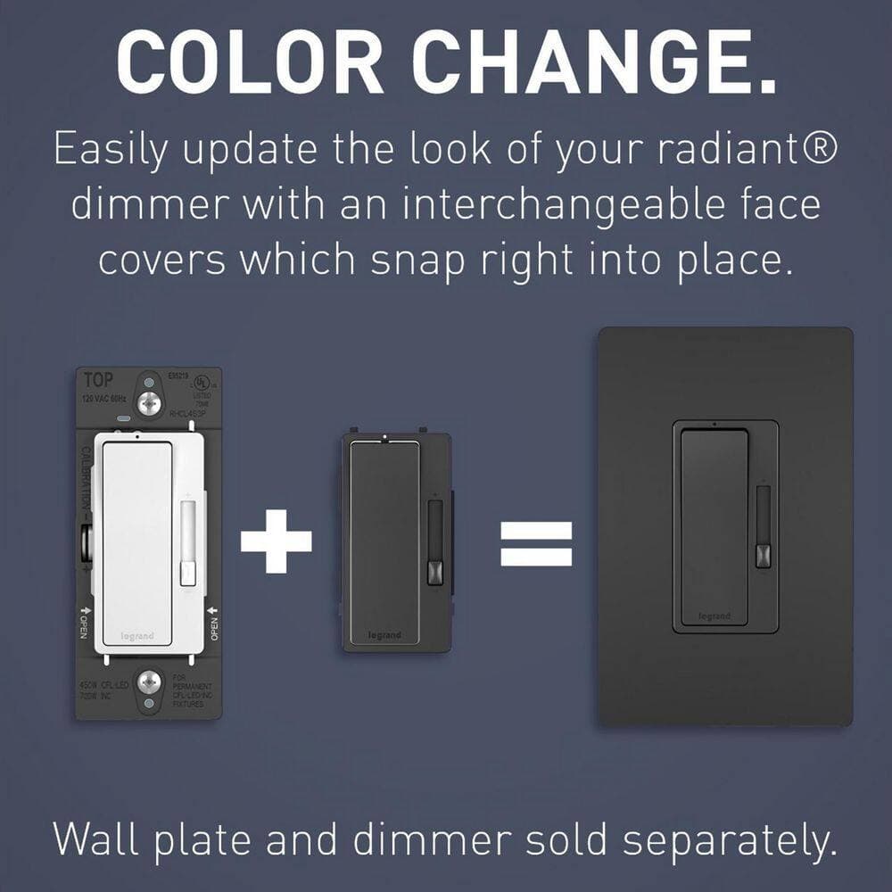 Legrand radiant Decorator Dimmer Replacement Cover Color Change Kit, Black (3)