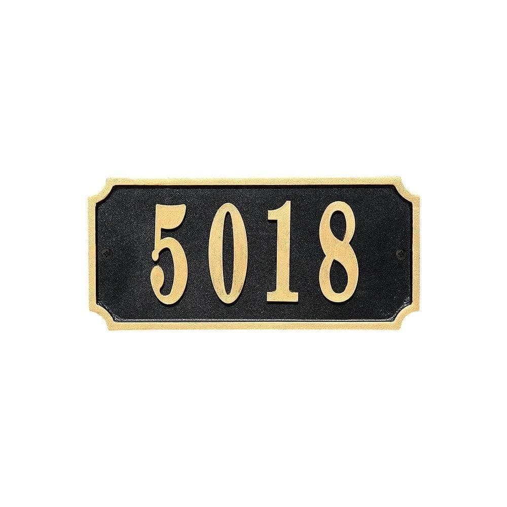 QualArc Waterford Black Rectangle Address Plaque-Cast Aluminum