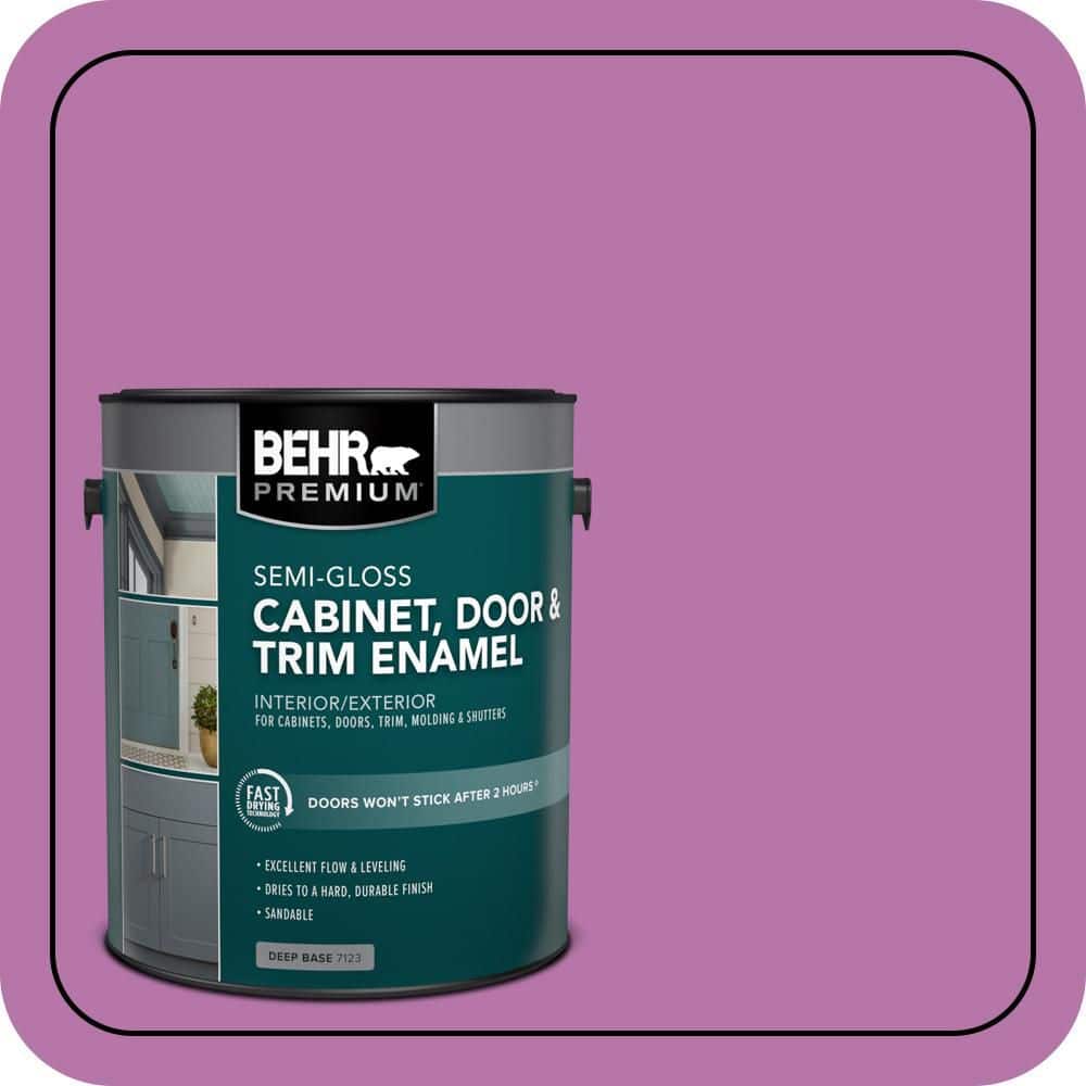 BEHR PREMIUM 1 gal. #P110-5A Eccentric Magenta Semi-Gloss Enamel Interior/Exterior Cabinet, Door & Trim Paint (1)
