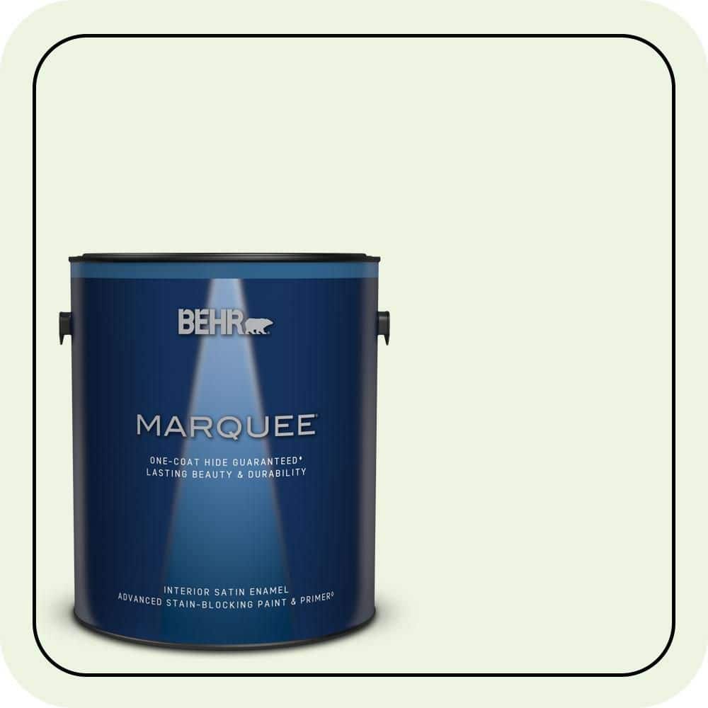 BEHR MARQUEE 1 gal. #430A-1 Mint Hint Satin Enamel Interior Paint & Primer