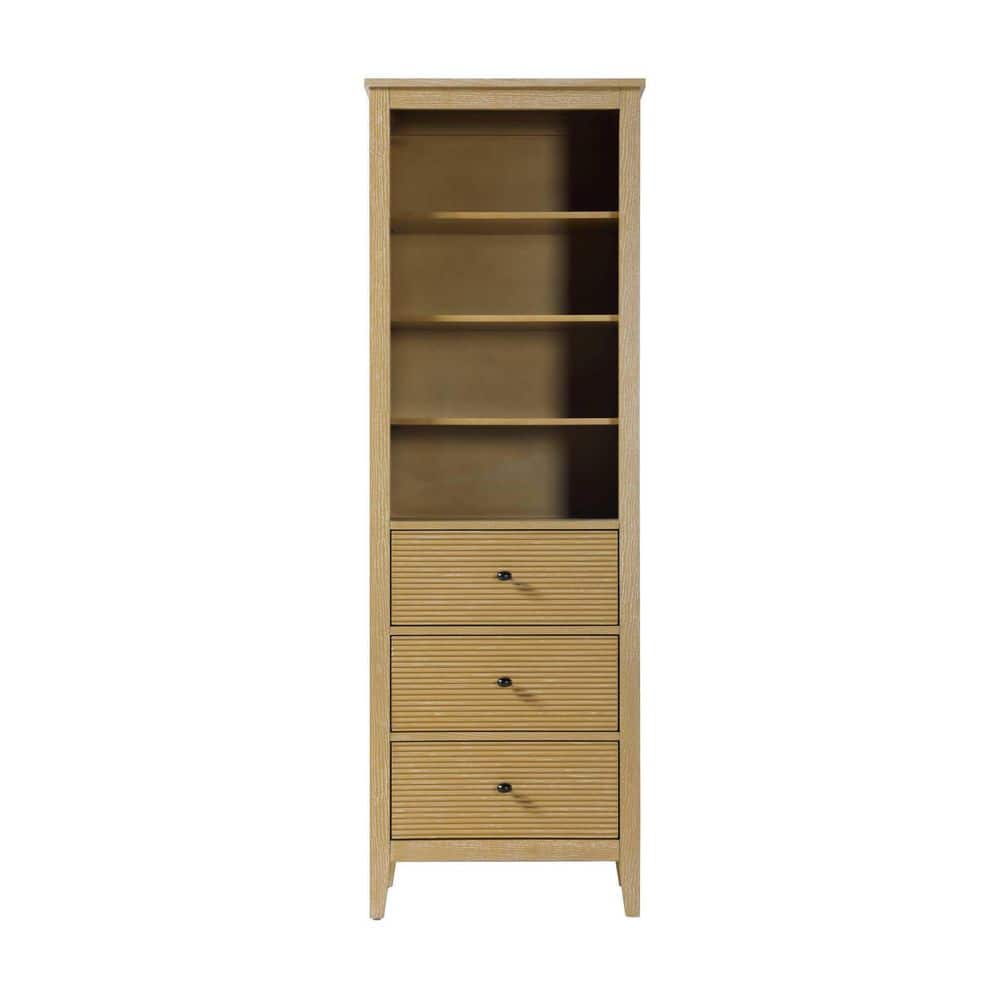 TIMELESS HOME 24 in. W x 18 in. D x 72 in. H Beige Freestanding Linen Cabinet (1)