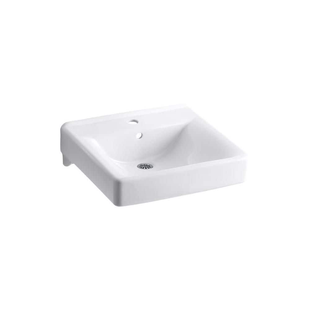 KOHLER Soho Wall-Mount Vitreous China Bathroom Sink in White with Overflow Drain (2)
