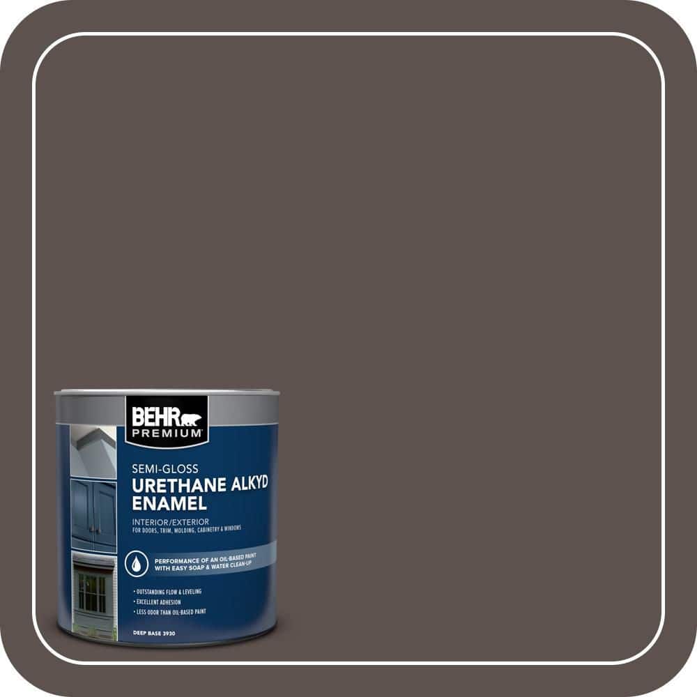 BEHR PREMIUM 1 qt. #AE-24 Barn Brown Semi-Gloss Enamel Urethane Alkyd Interior/Exterior Paint (1)