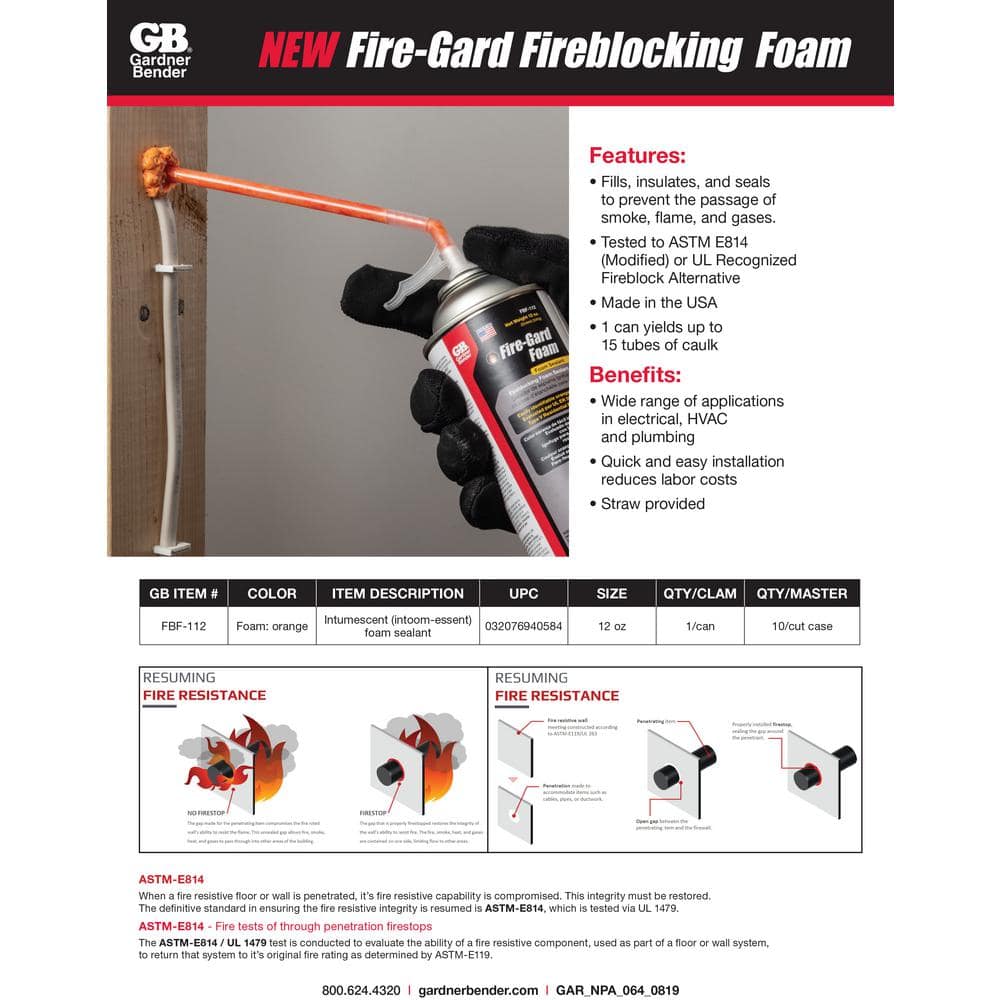 Gardner Bender Fire-Gard Foam Fire-Stopping Sealant (2)