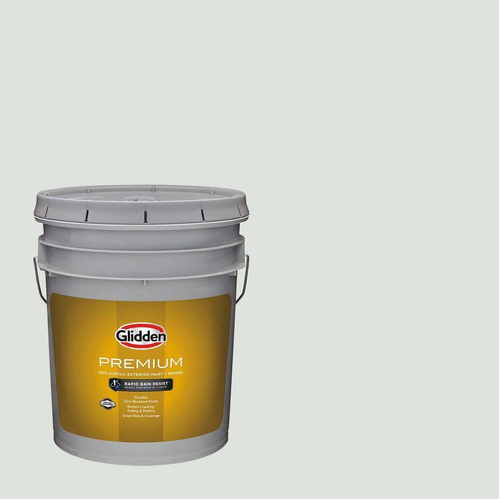 Glidden Premium 5 gal. PPG1135-2 Morning Rush Satin Exterior Latex Paint