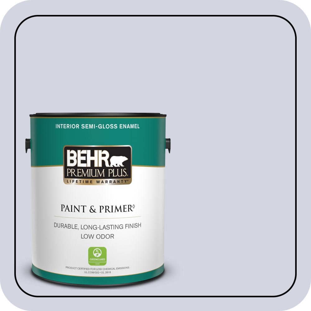 BEHR PREMIUM PLUS 1 gal. #630E-2 Purple Veil Semi-Gloss Enamel Low Odor Interior Paint & Primer