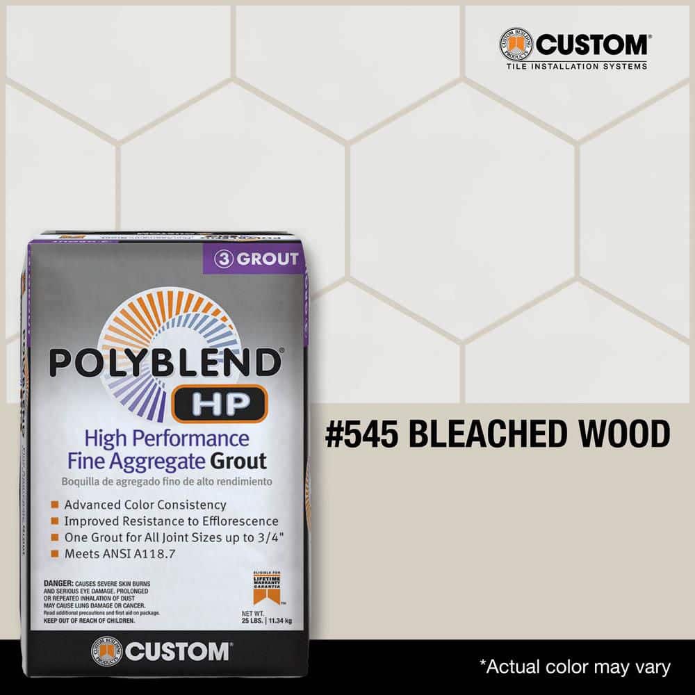 Custom Building Products Polyblend HP #545 Bleached Wood 25lb High Performance Fine Aggregate Grout (3)
