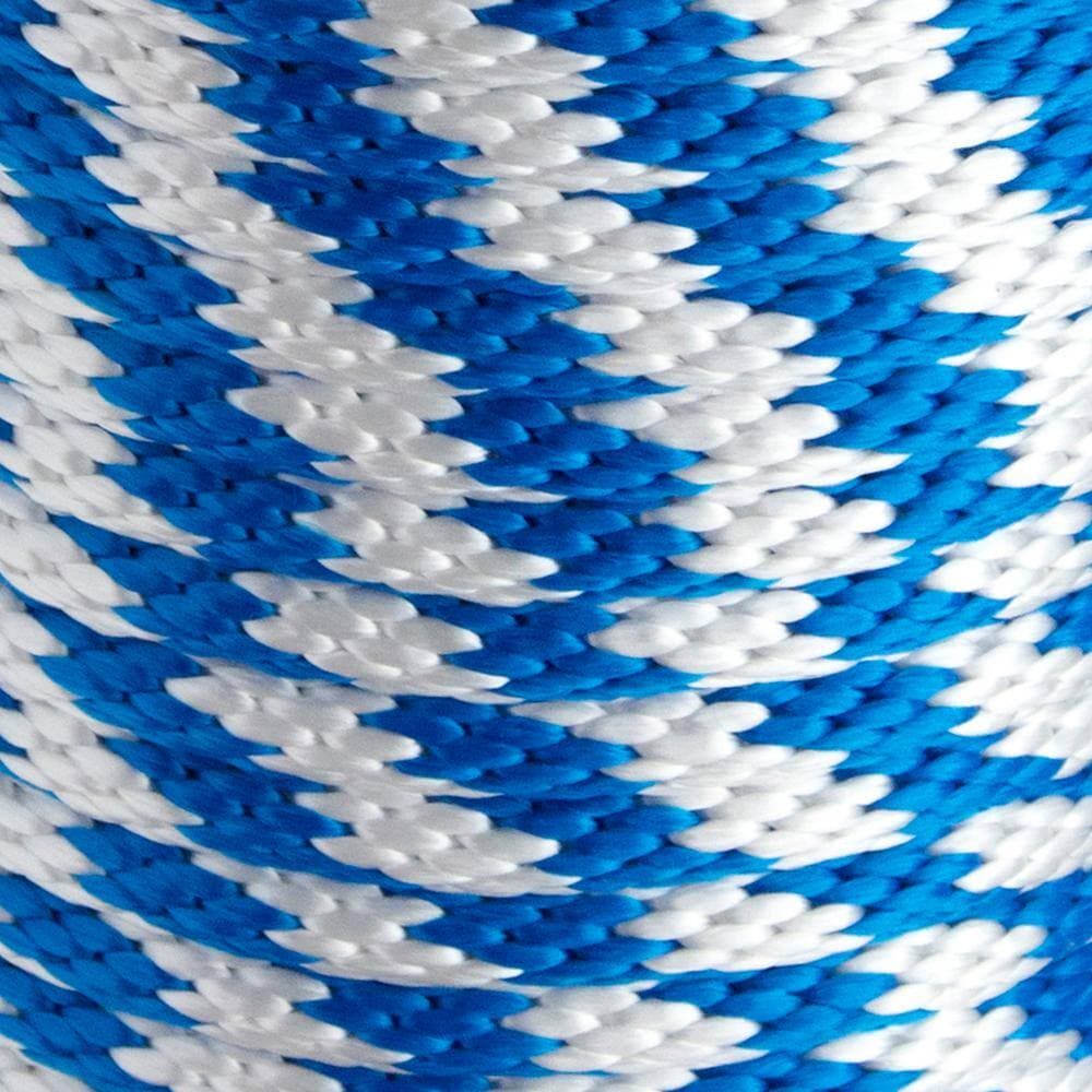 KingCord 3/8 in. x 600 ft. Polypropylene Multi-Filament Solid Braid Derby Rope, Blue/White (2)