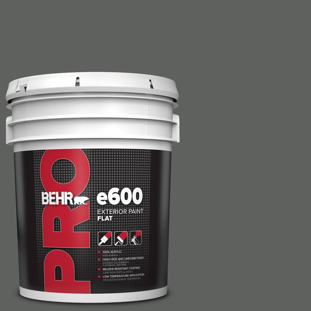 BEHR PRO 5 gal. #N460-6 Hematite Flat Exterior Paint