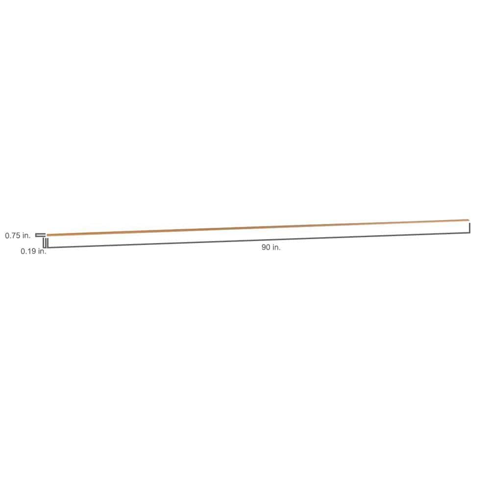 Hampton Bay Hampton 91.5 in. W x 0.75 in. H x 0.1875 in. D Kitchen Cabinet Scribe Molding in Medium Oak (4)