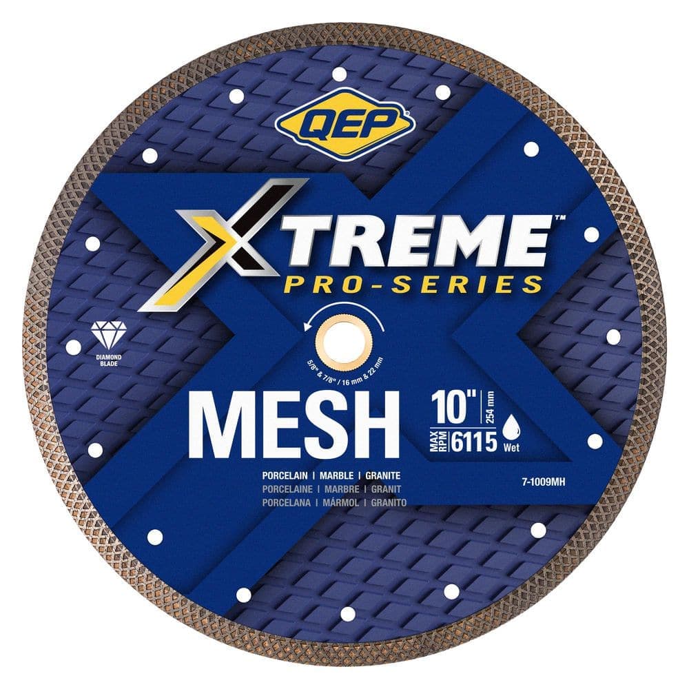 QEP Xtreme Pro Series 10 in. Mesh Diamond Blade Wet Cuts Through Porcelain, Marble, Granite and Slate
