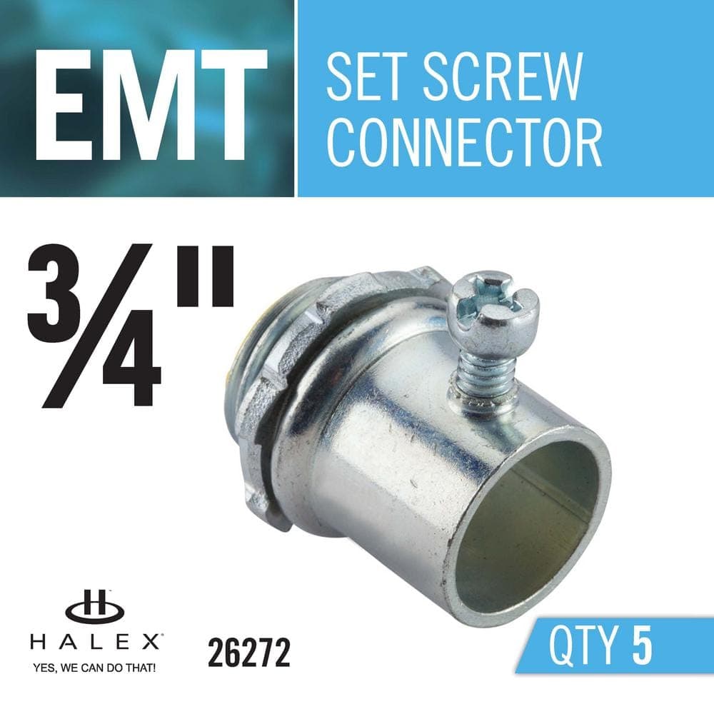 Halex Electrical Metallic Tube (EMT) Set-Screw Connectors (5-Pack) (4)
