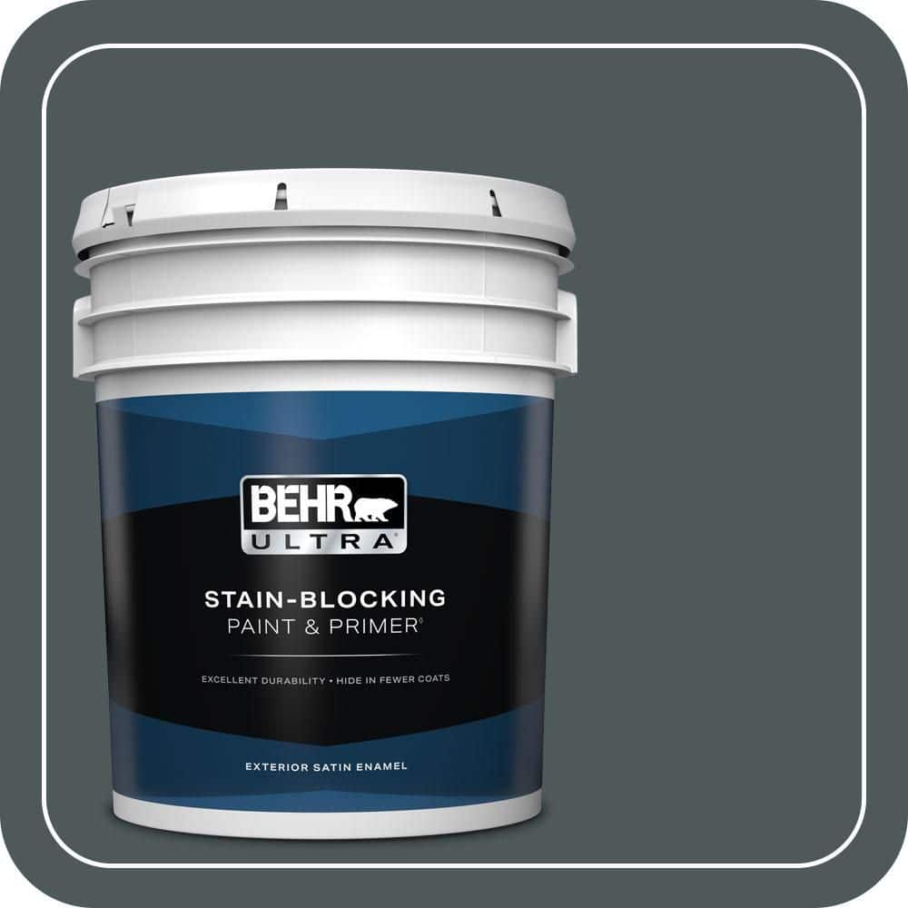 BEHR ULTRA 5 gal. #N440-7 Midnight in NY Satin Enamel Exterior Paint & Primer