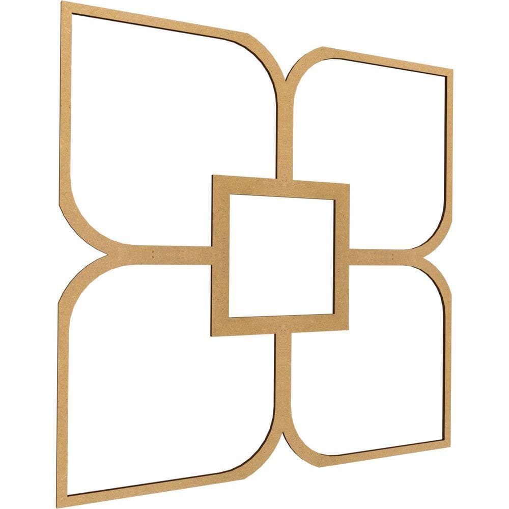 Ekena Millwork Large Olivia Fretwork 3/8 in. x 7 ft. x 7 ft. Brown Wood Decorative Wall Paneling 1-Pack (2)