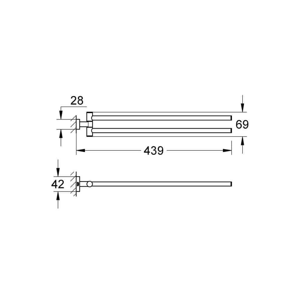 GROHE Essentials Cube 18 in. Double Towel Bar in StarLight Chrome (3)