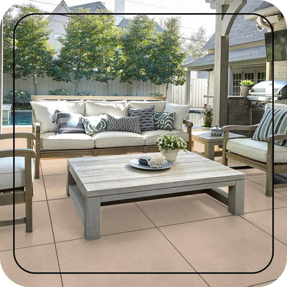 BEHR PREMIUM 1 gal. #N280-2 Writers Parchment Textured Low-Lustre Enamel Interior/Exterior Porch and Patio Anti-Slip Floor Paint (4)