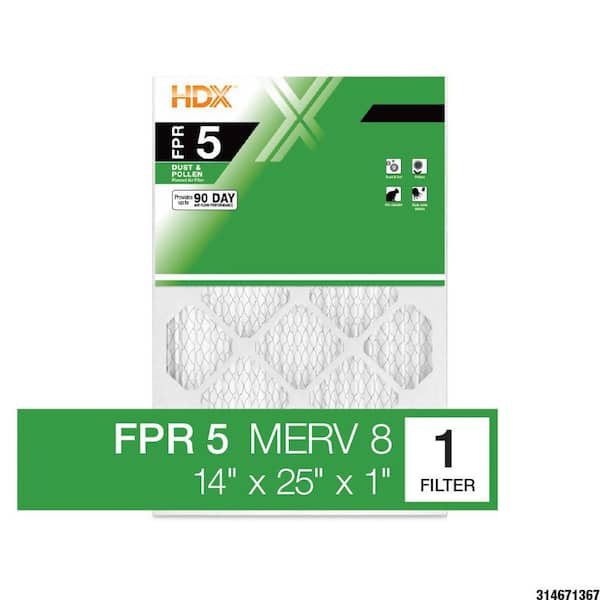 HDX 14 in. x 25 in. x 1 in. Standard Pleated Air Filter FPR 5, MERV 8