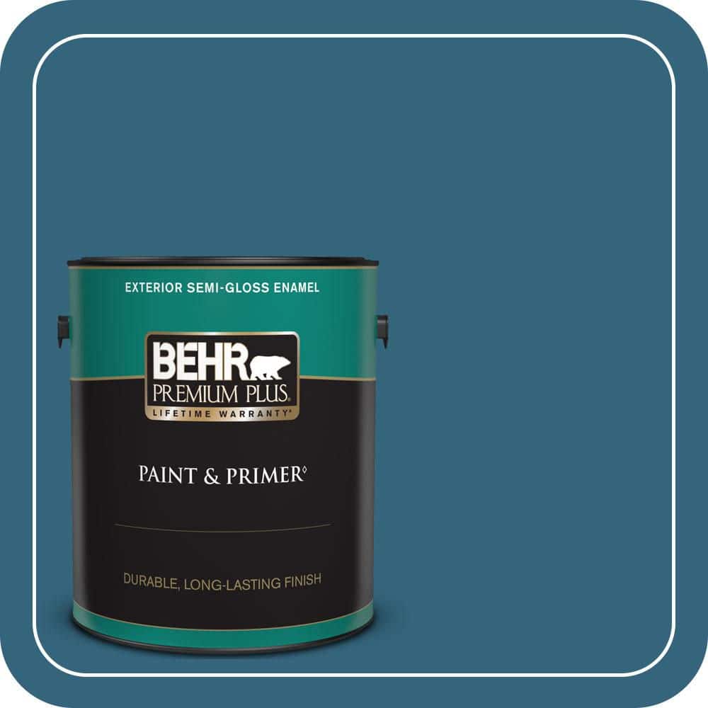 BEHR PREMIUM PLUS 1 gal. #550D-7 Southern Evening Semi-Gloss Enamel Exterior Paint & Primer
