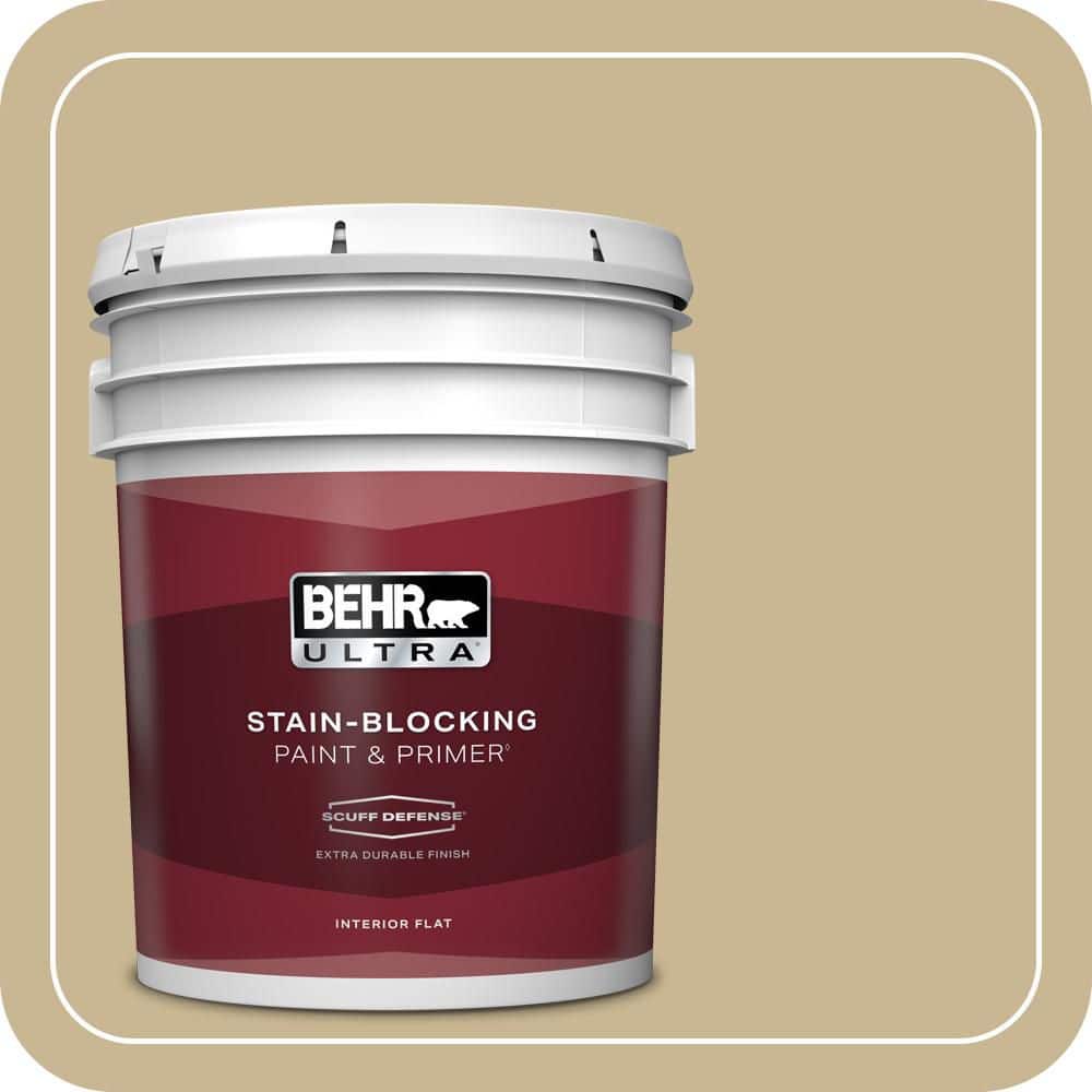 BEHR ULTRA 5 gal. #MQ2-30 Spring Wheat Extra Durable Flat Interior Paint & Primer