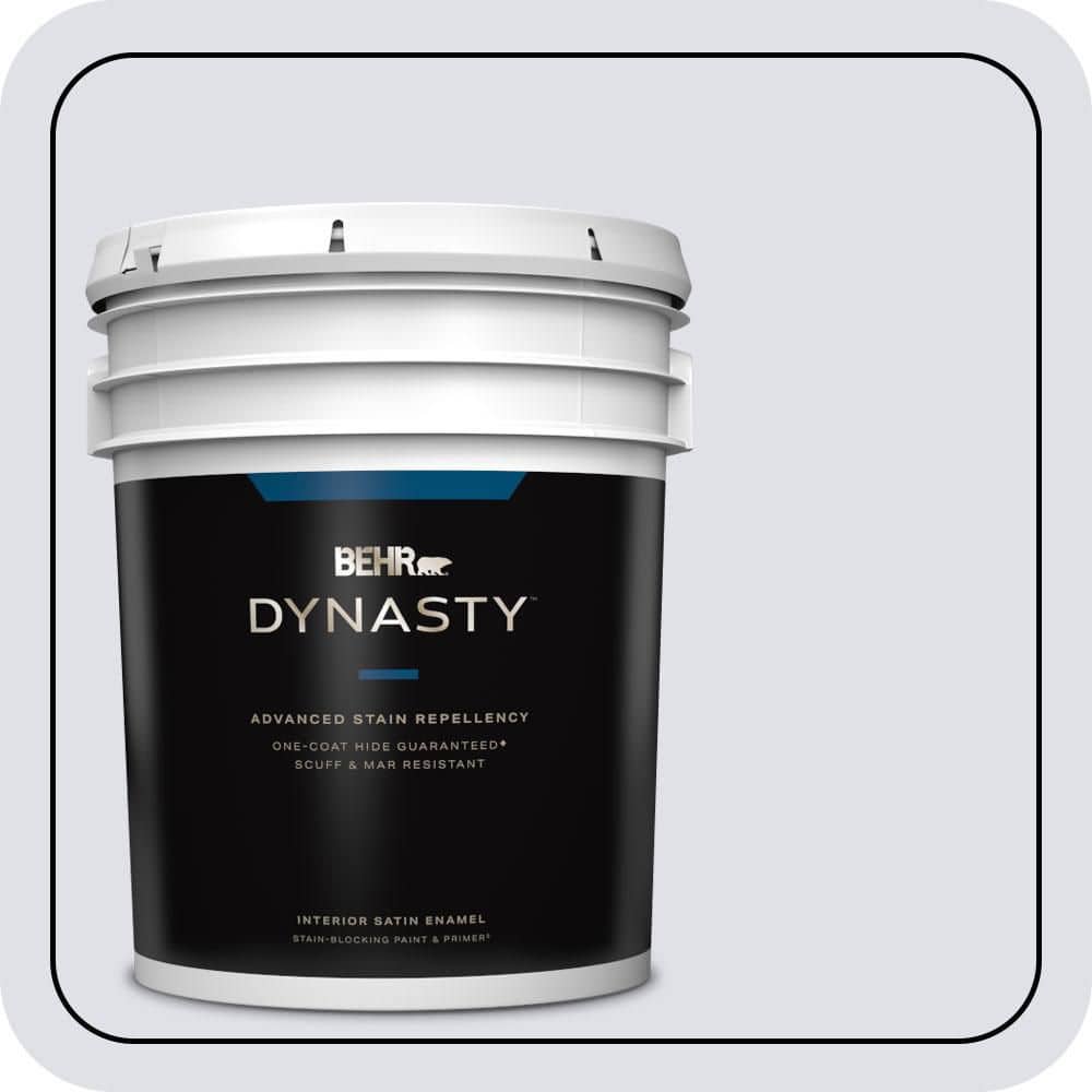 BEHR DYNASTY 5 gal. #640E-2 Lilac Champagne Satin Enamel Interior Stain-Blocking Paint & Primer