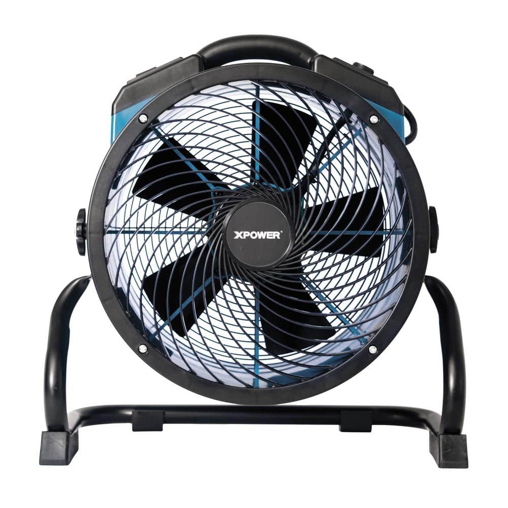 XPOWER X-39AR 1/4 HP 2 1 00 CFM Variable Speed Sealed Motor Industrial Axial Air Mover Blower Fan with Power Outlets in Blue (3)