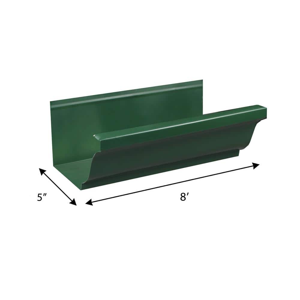 Spectra Pro Select 5 in. x 8 ft. K-Style Forest Green Aluminum Gutter (2)