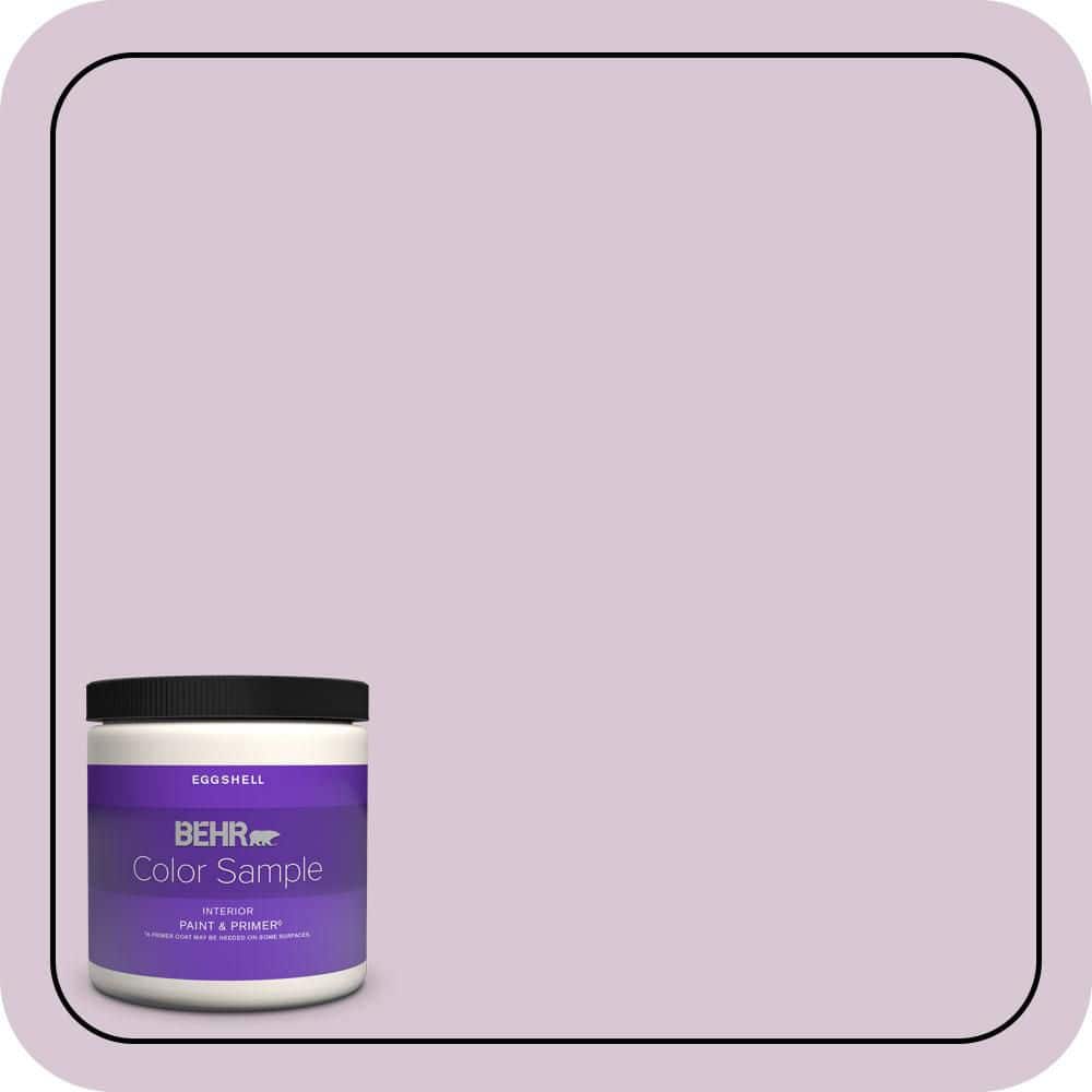 BEHR PREMIUM PLUS 8 oz. #S110-2 Orchid Haze Eggshell Enamel Interior Paint & Primer Color Sample (1)