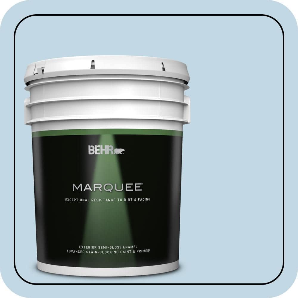 BEHR MARQUEE 5 gal. #S500-1 Distant Shore Semi-Gloss Enamel Exterior Paint & Primer