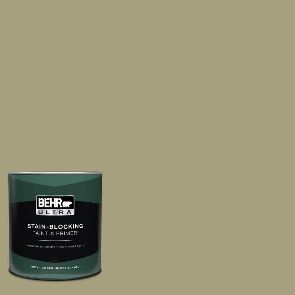 BEHR ULTRA 1 qt. #S350-4A Dried Rosemary Semi-Gloss Enamel Exterior Paint and Primer