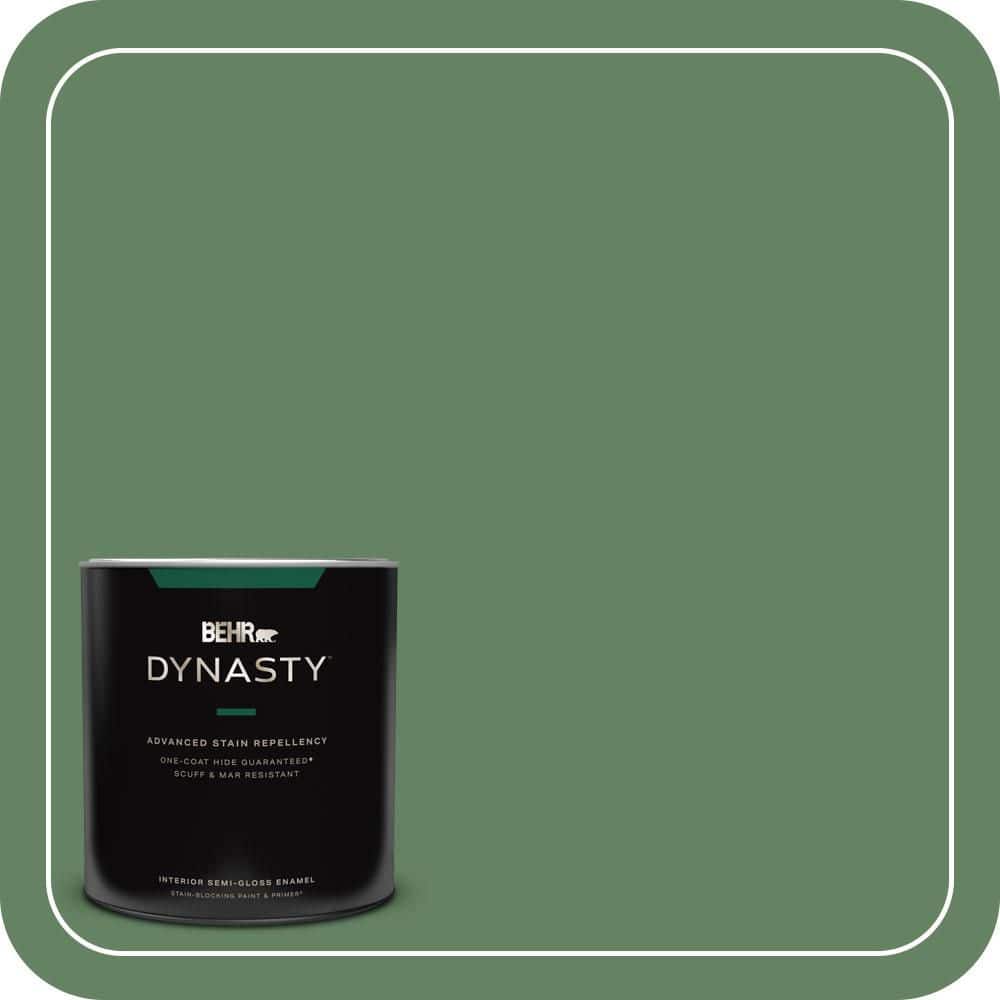 BEHR DYNASTY 1 qt. #S400-6 Tuscan Herbs One-Coat Hide Semi-Gloss Enamel Interior Stain-Blocking Paint and Primer