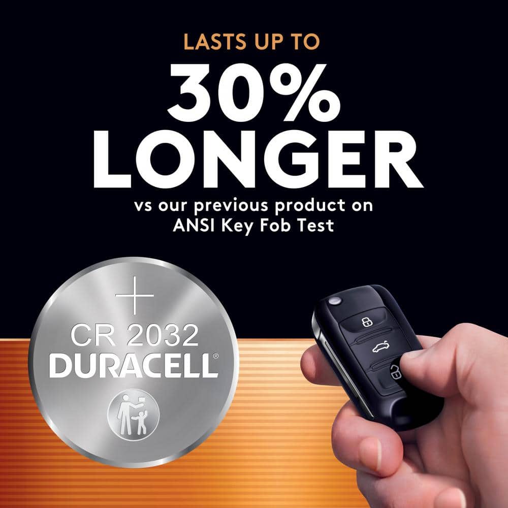 Duracell CR2032 3-Volt Lithium Coin Battery with Child Safety Features for Apple AirTag and Key Fobs (3)