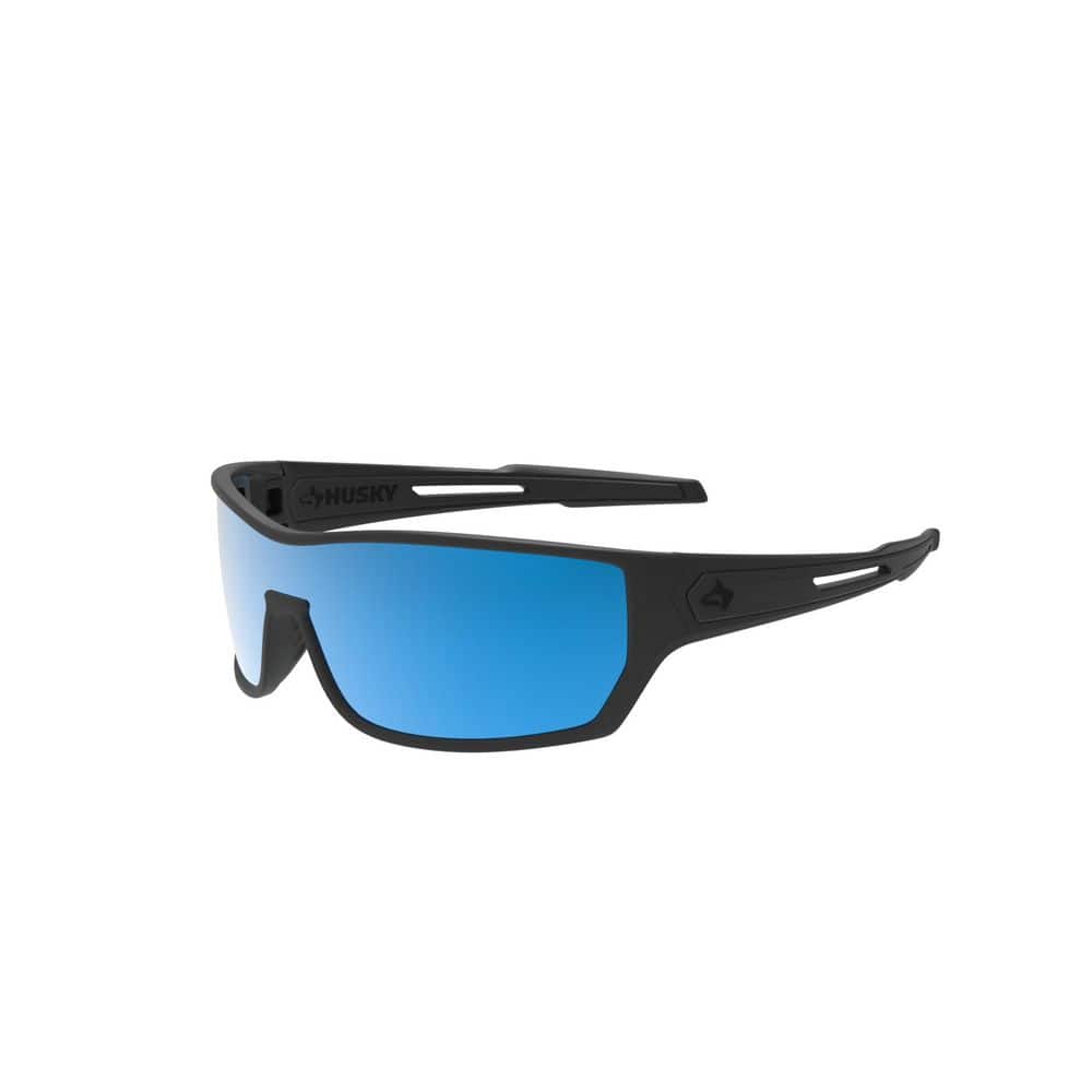 Husky Blue Mirror Outdoor High Impact Resistant Sport Frame Safety Glasses