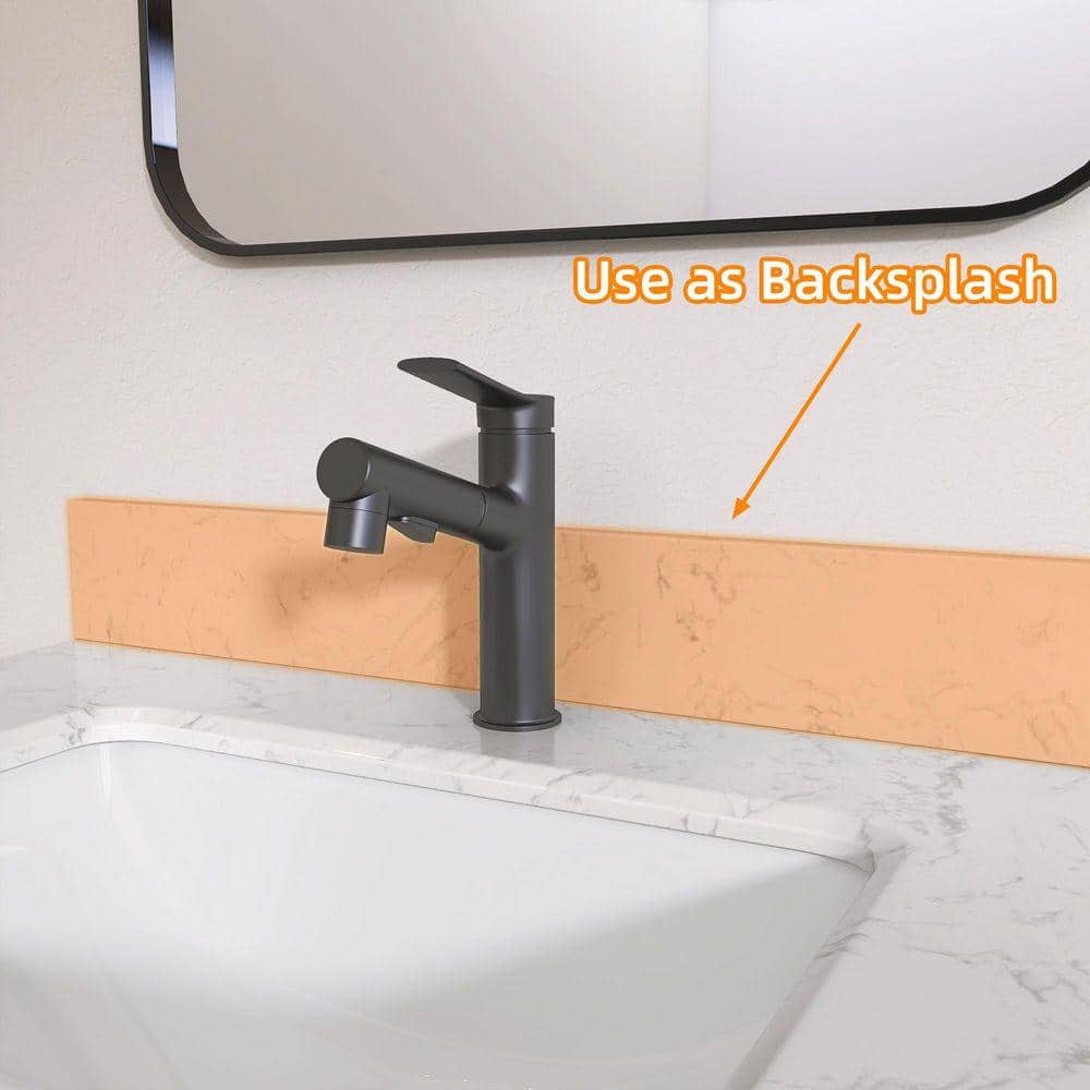 NTQ 36 in. Engineered Stone Vanity Backsplash 4 in. Bathroom Vanity Back Splash in Carrara White (2)