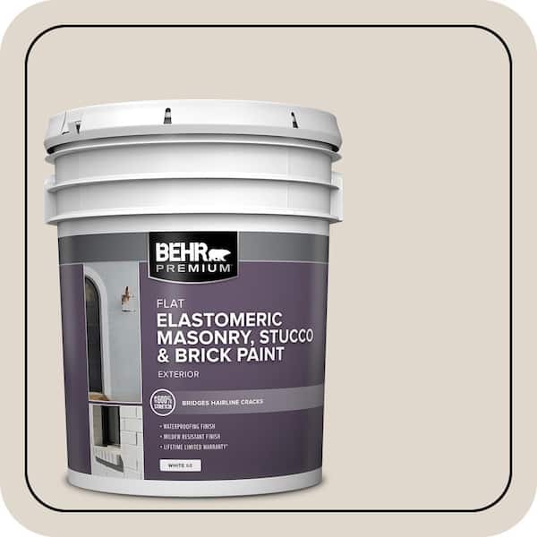 BEHR PREMIUM 5 gal. #PFC-72 White Cloud Elastomeric Masonry, Stucco and Brick Exterior Paint (2)