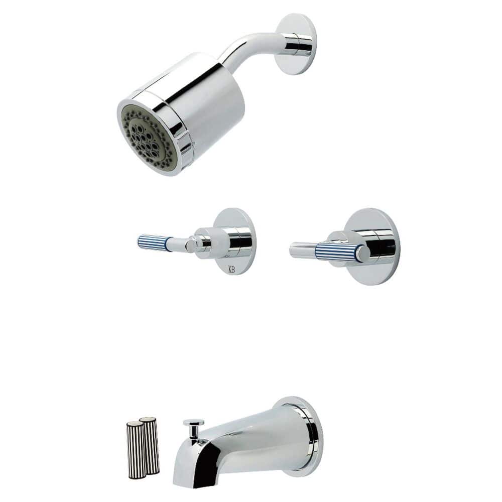 Kingston Brass Verona 2-Handle 2-Spray Tub and Shower Faucet 1.8 GPM in Polished Chrome (1)