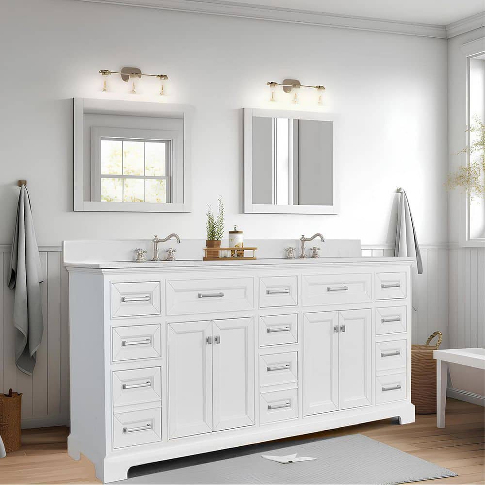 PROOX 84.0 in. W x 20.87 in. D x 34.3 in. H Bath Vanity Cabinet without Top in White (3)