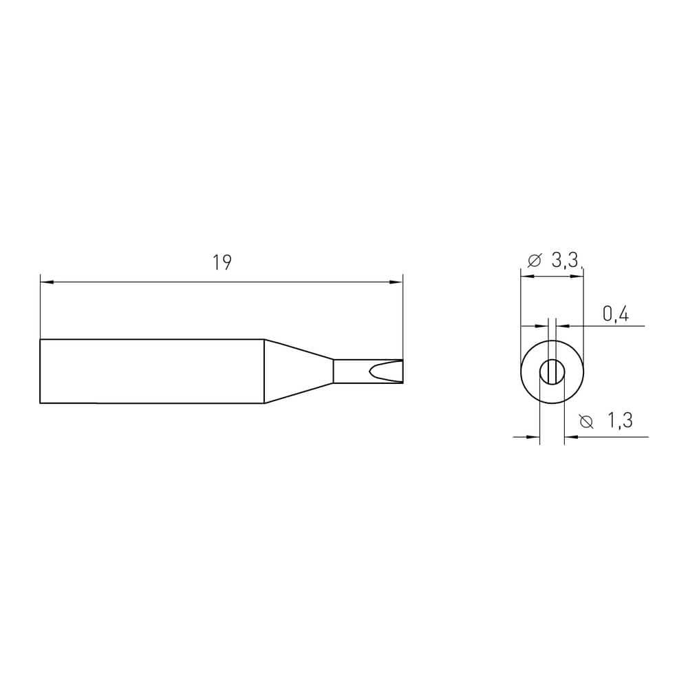 Weller RTMS Micro Soldering Tip, Chisel 1.3 x 0.4 mm (2)