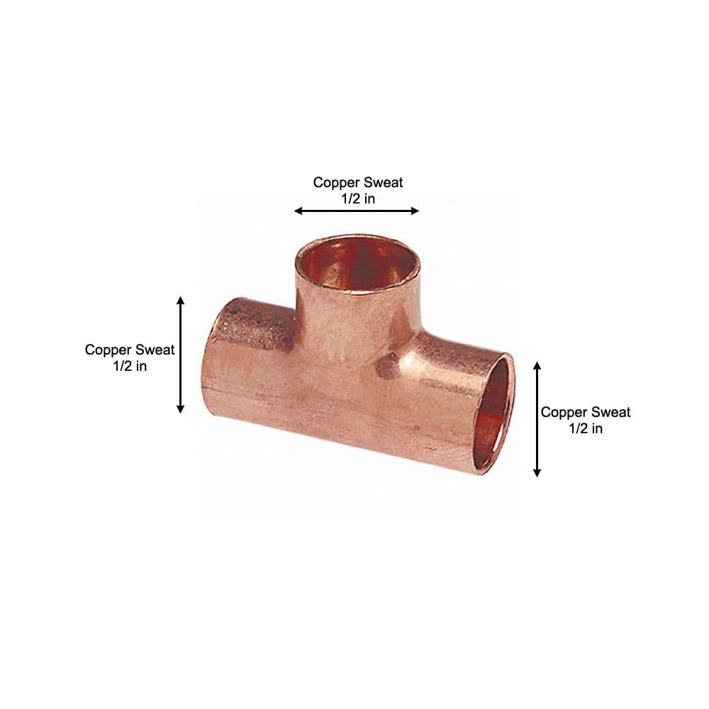 Everbilt 1/2 in. Copper All Cup Tee Fitting (10-Pack) (3)