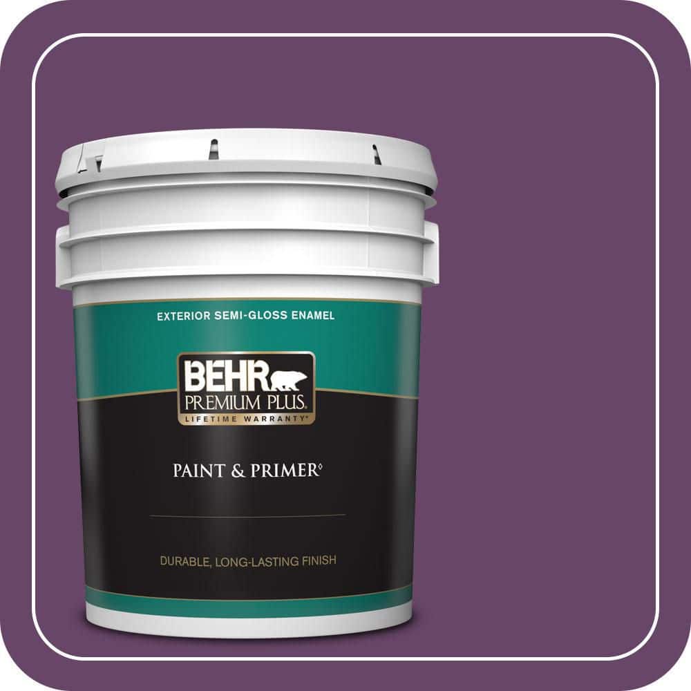 BEHR PREMIUM PLUS 5 gal. #P100-7 Sultana Semi-Gloss Enamel Exterior Paint & Primer